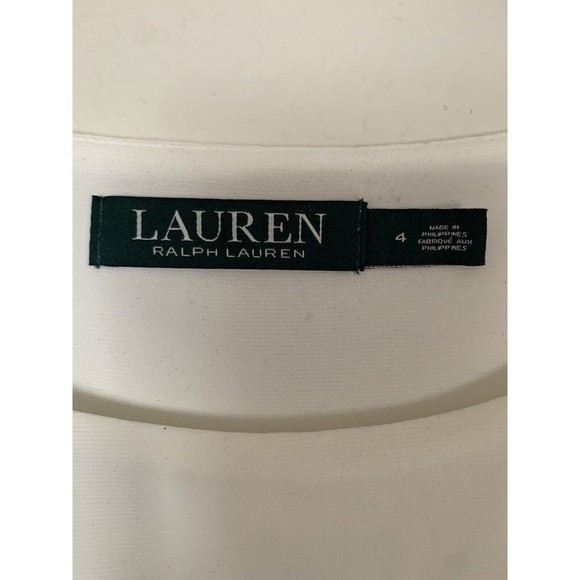 Lauren Ralph Lauren Navy and White Color Block Midi Dress Size 4 - Picture 2 of 11